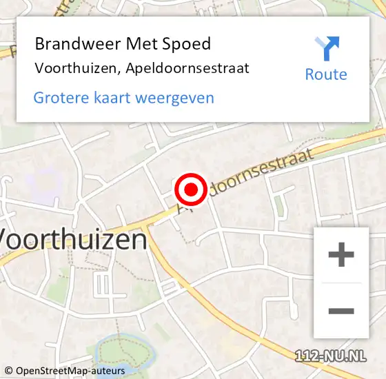 Locatie op kaart van de 112 melding: Brandweer Met Spoed Naar Voorthuizen, Apeldoornsestraat op 4 juli 2023 16:44