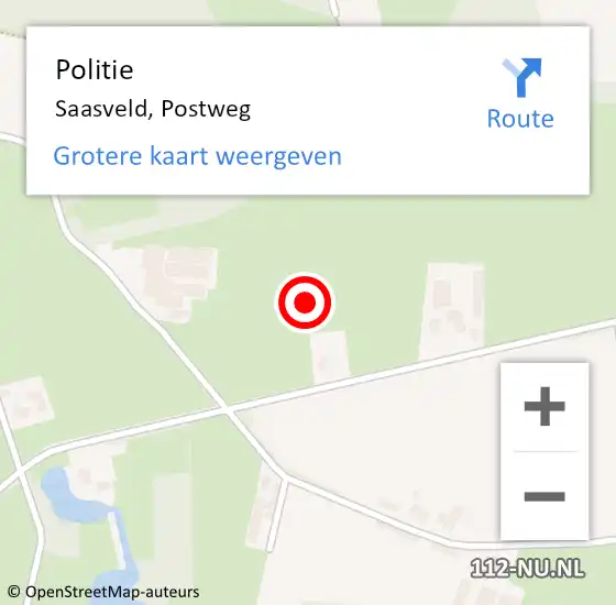Locatie op kaart van de 112 melding: Politie Saasveld, Postweg op 4 juli 2023 17:58