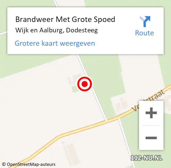 Locatie op kaart van de 112 melding: Brandweer Met Grote Spoed Naar Wijk en Aalburg, Dodesteeg op 5 juli 2023 00:02