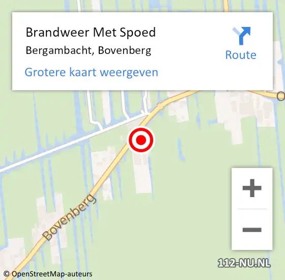 Locatie op kaart van de 112 melding: Brandweer Met Spoed Naar Bergambacht, Bovenberg op 5 juli 2023 06:26
