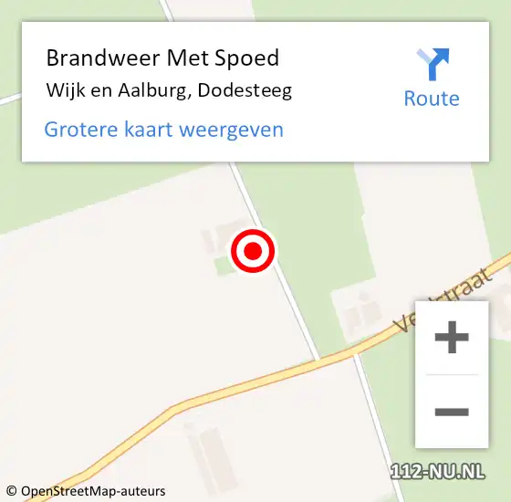 Locatie op kaart van de 112 melding: Brandweer Met Spoed Naar Wijk en Aalburg, Dodesteeg op 5 juli 2023 09:29