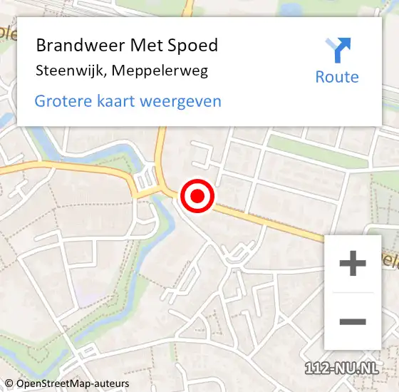 Locatie op kaart van de 112 melding: Brandweer Met Spoed Naar Steenwijk, Meppelerweg op 5 juli 2023 10:57