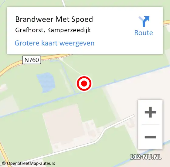 Locatie op kaart van de 112 melding: Brandweer Met Spoed Naar Grafhorst, Kamperzeedijk op 5 juli 2023 11:01