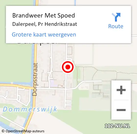 Locatie op kaart van de 112 melding: Brandweer Met Spoed Naar Dalerpeel, Pr Hendrikstraat op 5 juli 2023 12:39