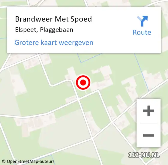 Locatie op kaart van de 112 melding: Brandweer Met Spoed Naar Elspeet, Plaggebaan op 5 juli 2023 12:51