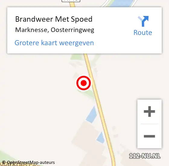 Locatie op kaart van de 112 melding: Brandweer Met Spoed Naar Marknesse, Oosterringweg op 5 juli 2023 13:17
