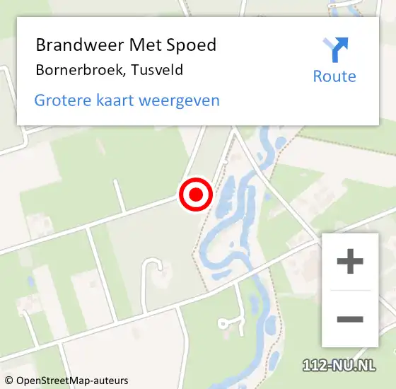 Locatie op kaart van de 112 melding: Brandweer Met Spoed Naar Bornerbroek, Tusveld op 5 juli 2023 13:18