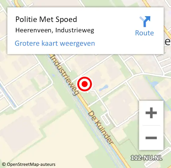 Locatie op kaart van de 112 melding: Politie Met Spoed Naar Heerenveen, Industrieweg op 5 juli 2023 13:21