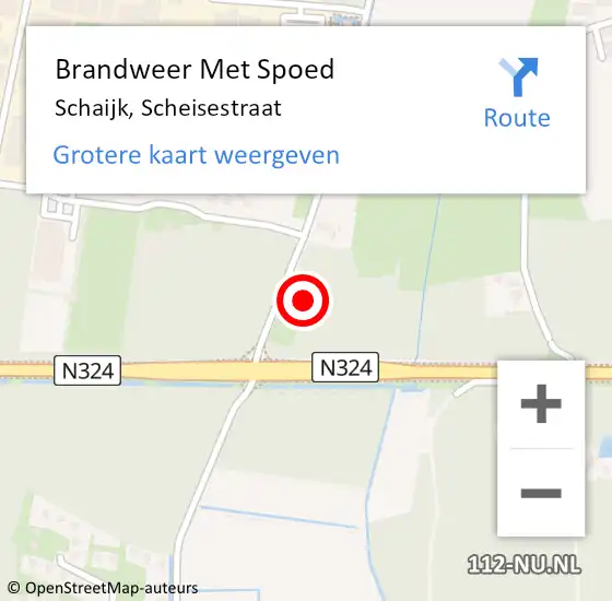 Locatie op kaart van de 112 melding: Brandweer Met Spoed Naar Schaijk, Scheisestraat op 5 juli 2023 13:41