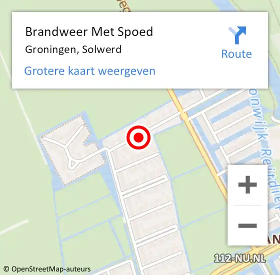 Locatie op kaart van de 112 melding: Brandweer Met Spoed Naar Groningen, Solwerd op 5 juli 2023 15:21