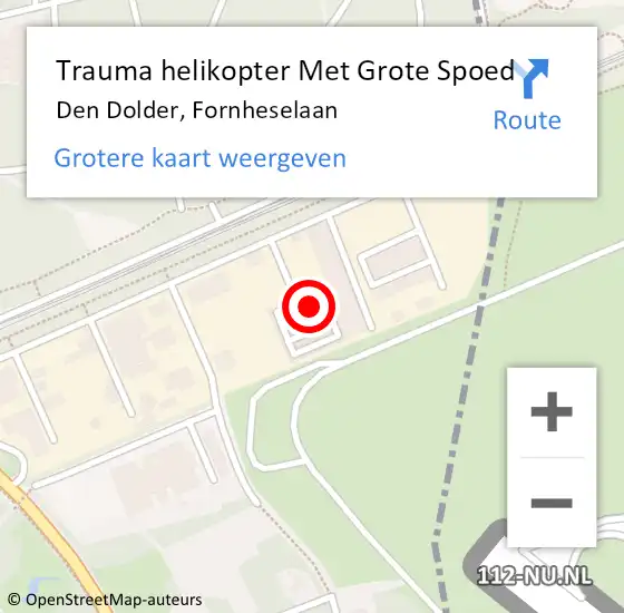 Locatie op kaart van de 112 melding: Trauma helikopter Met Grote Spoed Naar Den Dolder, Fornheselaan op 5 juli 2023 15:38
