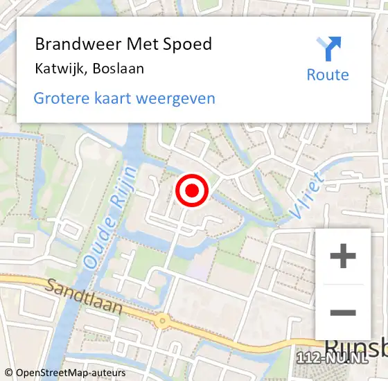 Locatie op kaart van de 112 melding: Brandweer Met Spoed Naar Katwijk, Boslaan op 5 juli 2023 15:52