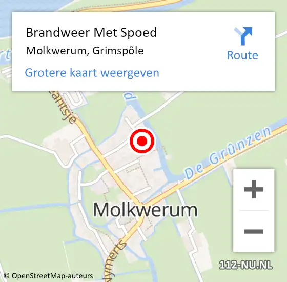 Locatie op kaart van de 112 melding: Brandweer Met Spoed Naar Molkwerum, Grimspôle op 5 juli 2023 16:01