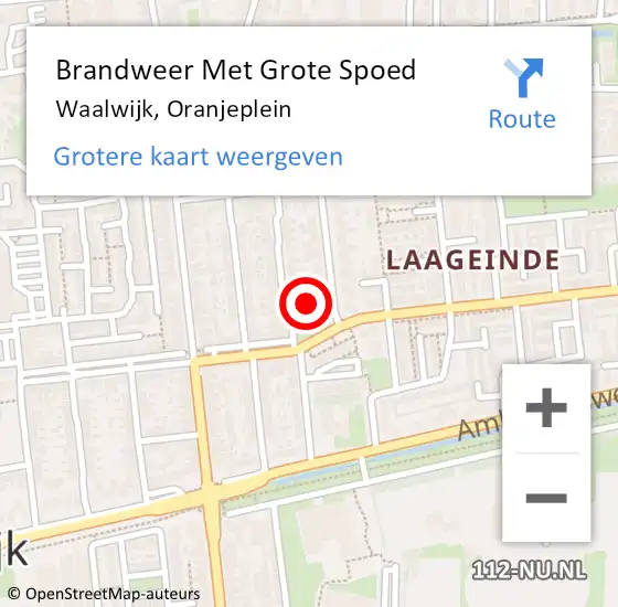 Locatie op kaart van de 112 melding: Brandweer Met Grote Spoed Naar Waalwijk, Oranjeplein op 5 juli 2023 16:25