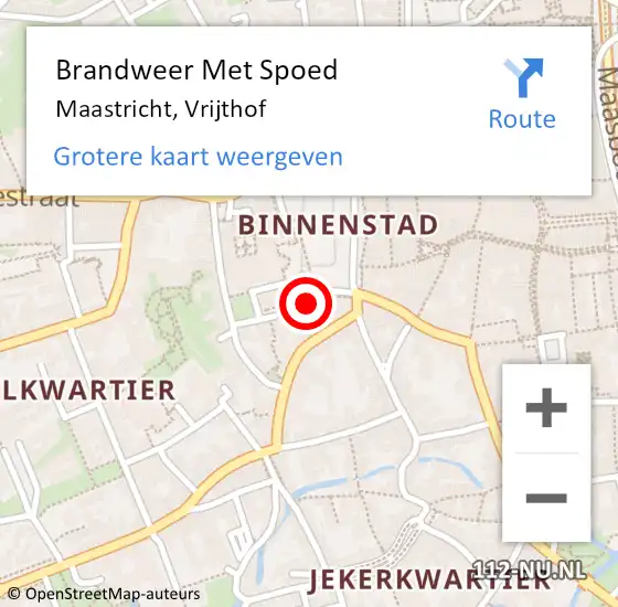 Locatie op kaart van de 112 melding: Brandweer Met Spoed Naar Maastricht, Vrijthof op 6 juli 2023 00:07