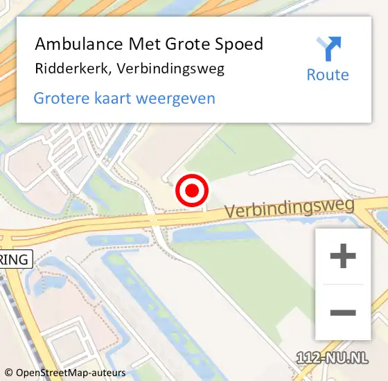 Locatie op kaart van de 112 melding: Ambulance Met Grote Spoed Naar Ridderkerk, Verbindingsweg op 6 juli 2023 10:06