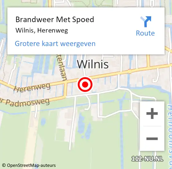 Locatie op kaart van de 112 melding: Brandweer Met Spoed Naar Wilnis, Herenweg op 6 juli 2023 14:48