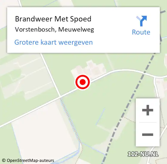 Locatie op kaart van de 112 melding: Brandweer Met Spoed Naar Vorstenbosch, Meuwelweg op 6 juli 2023 19:45