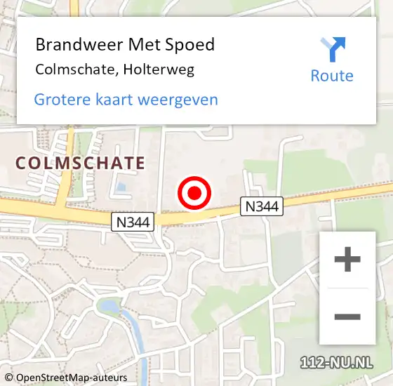 Locatie op kaart van de 112 melding: Brandweer Met Spoed Naar Colmschate, Holterweg op 6 juli 2023 20:00