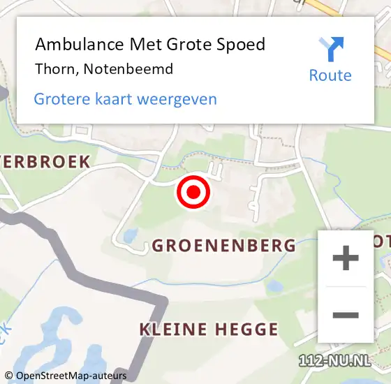 Locatie op kaart van de 112 melding: Ambulance Met Grote Spoed Naar Thorn, Notenbeemd op 6 juli 2023 21:42