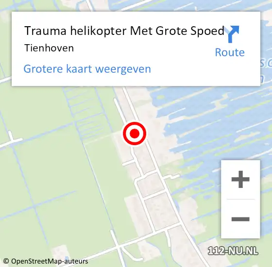Locatie op kaart van de 112 melding: Trauma helikopter Met Grote Spoed Naar Tienhoven op 6 juli 2023 23:08