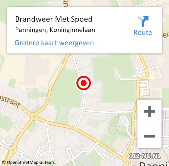Locatie op kaart van de 112 melding: Brandweer Met Spoed Naar Panningen, Koninginnelaan op 7 juli 2023 01:23