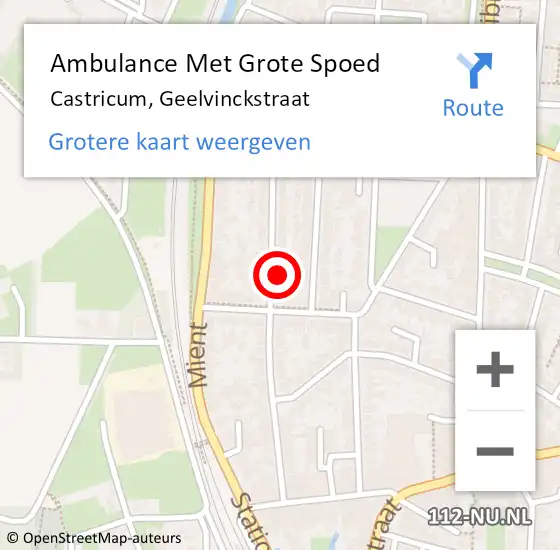 Locatie op kaart van de 112 melding: Ambulance Met Grote Spoed Naar Castricum, Geelvinckstraat op 7 juli 2023 03:20