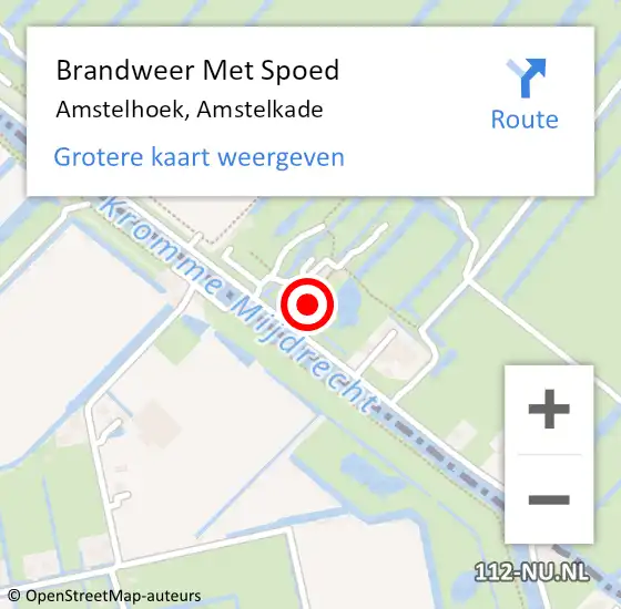 Locatie op kaart van de 112 melding: Brandweer Met Spoed Naar Amstelhoek, Amstelkade op 7 juli 2023 07:43