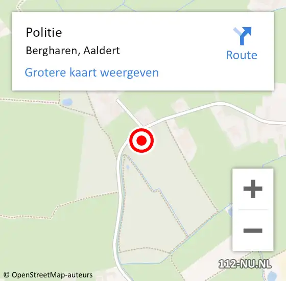 Locatie op kaart van de 112 melding: Politie Bergharen, Aaldert op 7 juli 2023 11:17