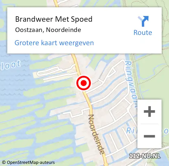 Locatie op kaart van de 112 melding: Brandweer Met Spoed Naar Oostzaan, Noordeinde op 7 juli 2023 11:45