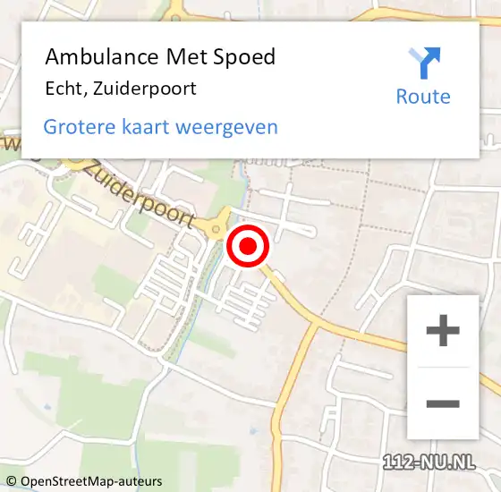 Locatie op kaart van de 112 melding: Ambulance Met Spoed Naar Echt, Zuiderpoort op 7 juli 2023 12:14