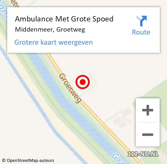 Locatie op kaart van de 112 melding: Ambulance Met Grote Spoed Naar Middenmeer, Groetweg op 7 juli 2023 14:05