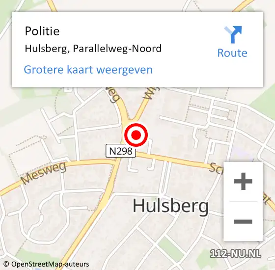 Locatie op kaart van de 112 melding: Politie Hulsberg, Parallelweg-Noord op 7 juli 2023 16:30