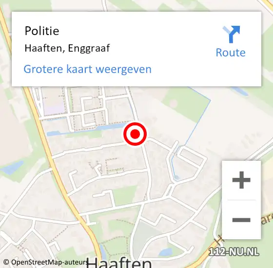 Locatie op kaart van de 112 melding: Politie Haaften, Enggraaf op 7 juli 2023 17:28
