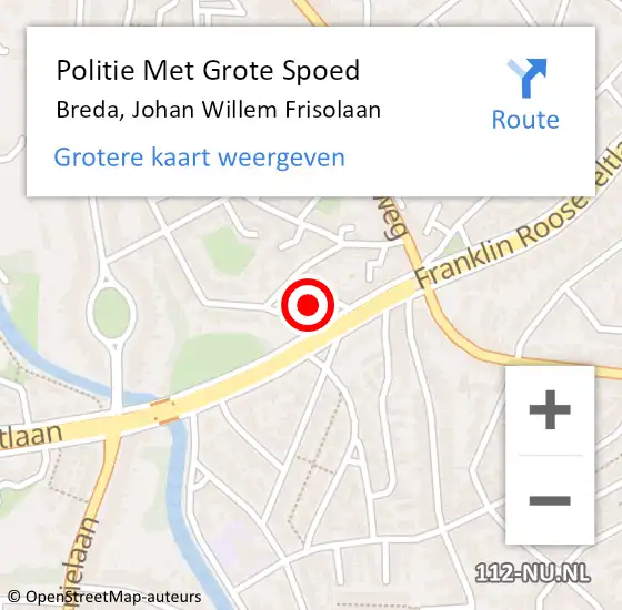 Locatie op kaart van de 112 melding: Politie Met Grote Spoed Naar Breda, Johan Willem Frisolaan op 7 juli 2023 18:06