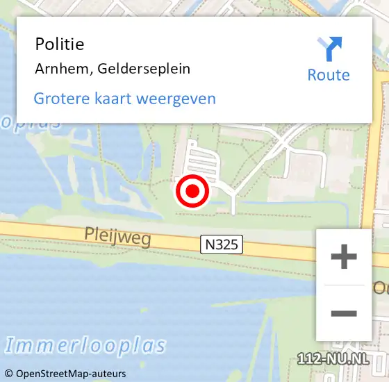 Locatie op kaart van de 112 melding: Politie Arnhem, Gelderseplein op 7 juli 2023 18:16