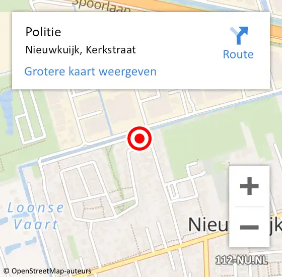 Locatie op kaart van de 112 melding: Politie Nieuwkuijk, Kerkstraat op 7 juli 2023 18:47