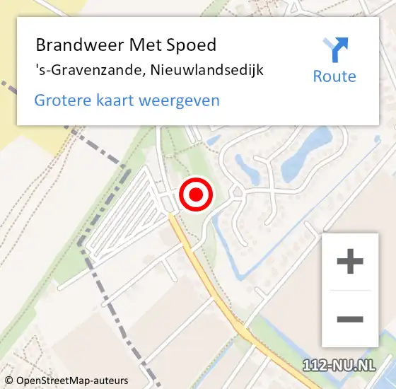 Locatie op kaart van de 112 melding: Brandweer Met Spoed Naar 's-Gravenzande, Nieuwlandsedijk op 7 juli 2023 21:58