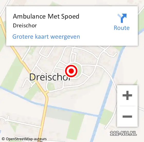 Locatie op kaart van de 112 melding: Ambulance Met Spoed Naar Dreischor op 8 juli 2023 00:59