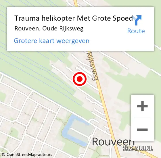 Locatie op kaart van de 112 melding: Trauma helikopter Met Grote Spoed Naar Rouveen, Oude Rijksweg op 8 juli 2023 14:32