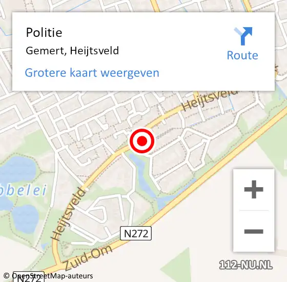 Locatie op kaart van de 112 melding: Politie Gemert, Heijtsveld op 8 juli 2023 18:27