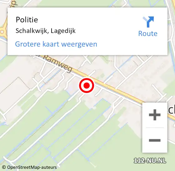 Locatie op kaart van de 112 melding: Politie Schalkwijk, Lagedijk op 8 juli 2023 21:16