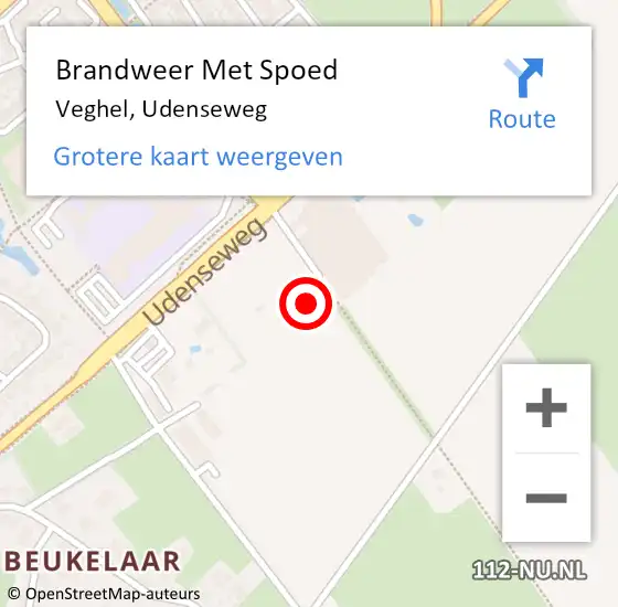 Locatie op kaart van de 112 melding: Brandweer Met Spoed Naar Veghel, Udenseweg op 9 juli 2023 05:18