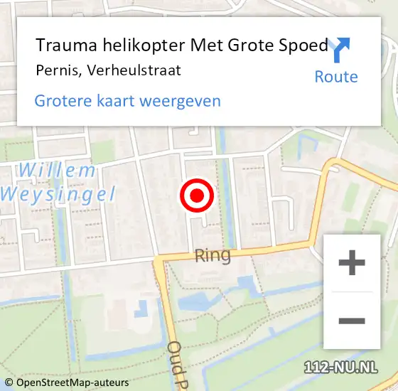 Locatie op kaart van de 112 melding: Trauma helikopter Met Grote Spoed Naar Pernis, Verheulstraat op 9 juli 2023 10:04