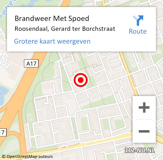 Locatie op kaart van de 112 melding: Brandweer Met Spoed Naar Roosendaal, Gerard ter Borchstraat op 9 juli 2023 11:51