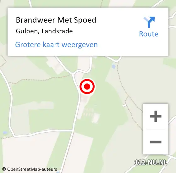 Locatie op kaart van de 112 melding: Brandweer Met Spoed Naar Gulpen, Landsrade op 9 juli 2023 13:14