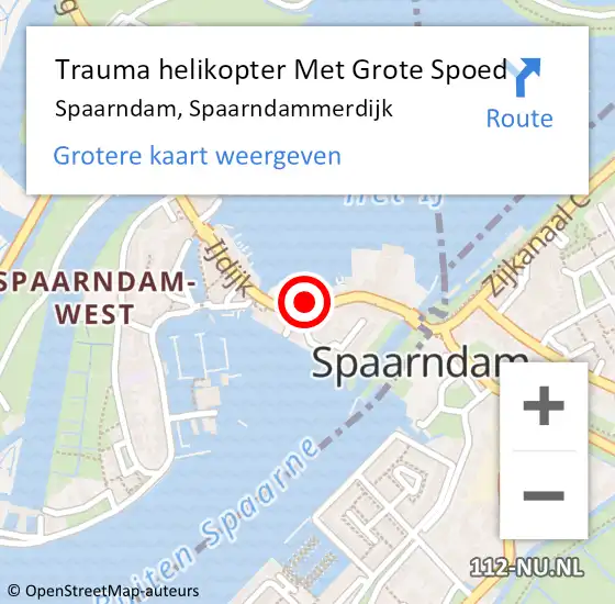 Locatie op kaart van de 112 melding: Trauma helikopter Met Grote Spoed Naar Spaarndam, Spaarndammerdijk op 9 juli 2023 13:38