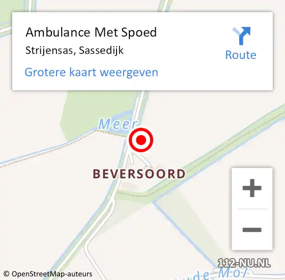Locatie op kaart van de 112 melding: Ambulance Met Spoed Naar Strijensas, Sassedijk op 9 juli 2023 13:58