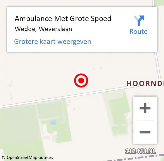 Locatie op kaart van de 112 melding: Ambulance Met Grote Spoed Naar Wedde, Weverslaan op 9 juli 2023 15:54
