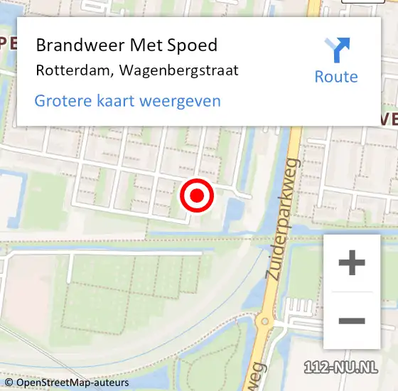 Locatie op kaart van de 112 melding: Brandweer Met Spoed Naar Rotterdam, Wagenbergstraat op 9 juli 2023 17:15